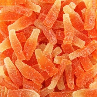 Bouteilles soda orange sucrées